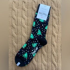 New with tag Happy Socks Christmas Tree Holiday Crew Socks Unisex Combed Cot